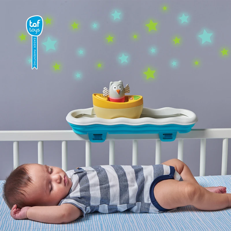 

TAF toys Baby music boat Starlight projection Movable 3D Bed bell Learn to climb toys Easy to sleep Early childhood toys