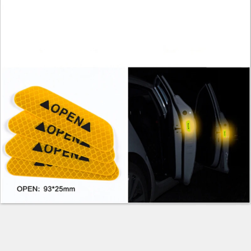 4 шт. двери автомобиля безопасности предупреждающий светоотражающий Стикеры OPEN