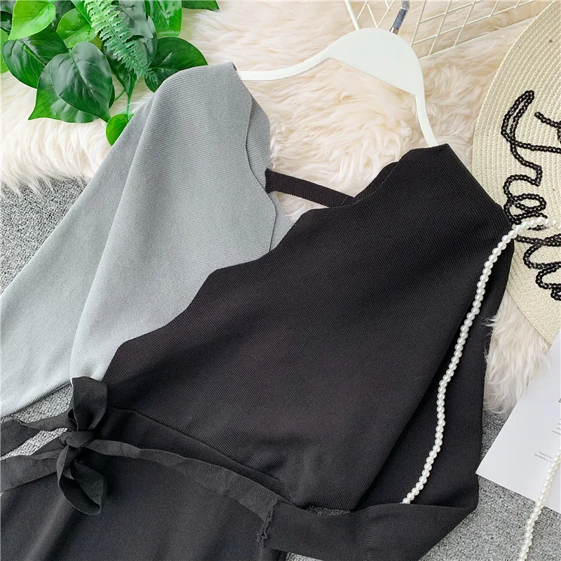 Женское платье карандаш ALPHALMODA с v образным вырезом и длинными рукавами в