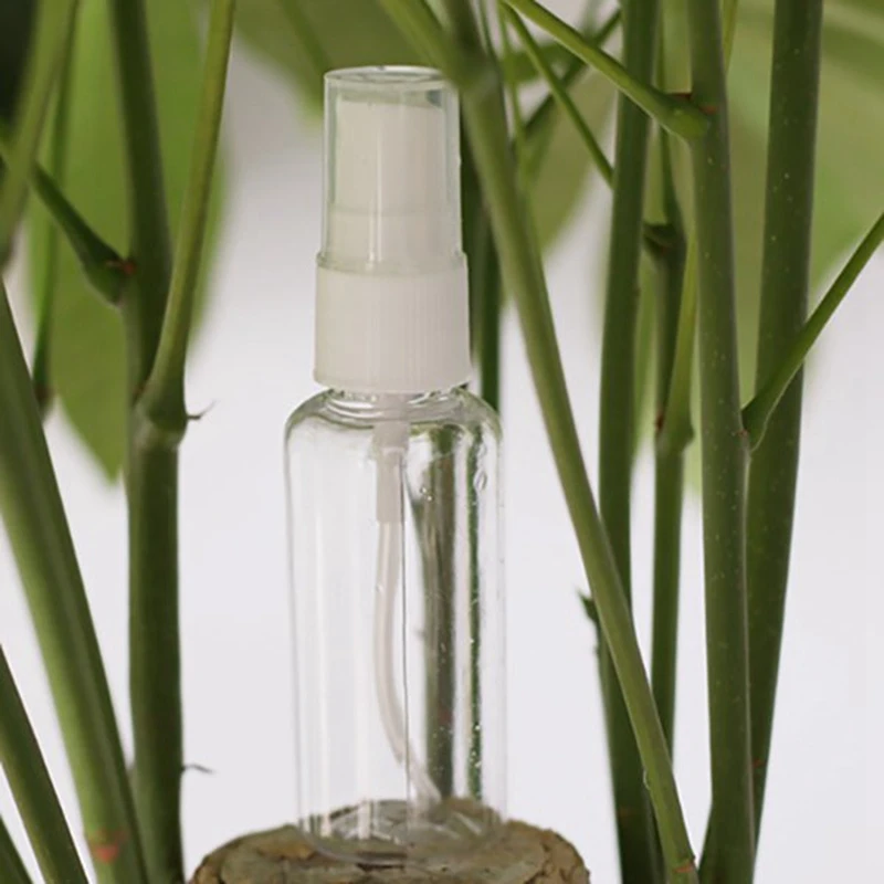 10Pcs 50Ml Portable Small Transparent Plastic Empty Spray Bottle Refillable Bottles