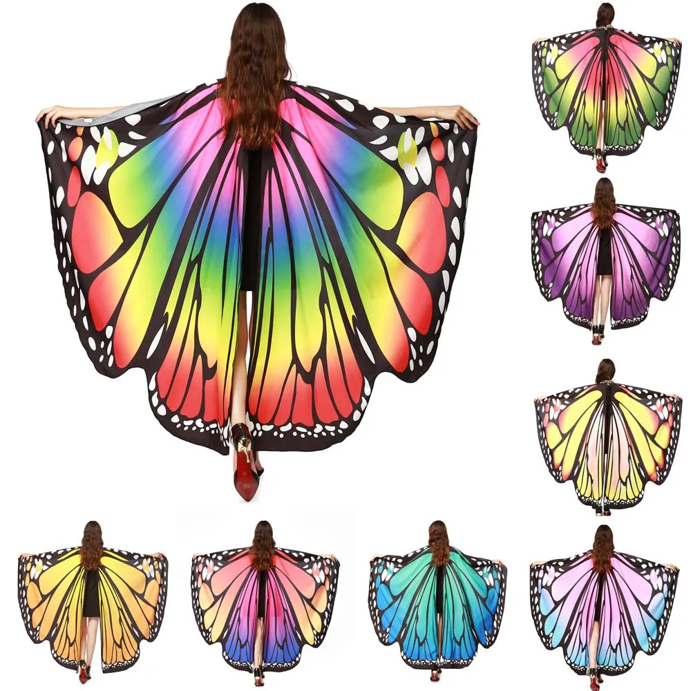 Женский платок с крылом бабочки шарфы женские Nymph Pixie пончо обертывание Новинка печать пашмины костюм аксессуар