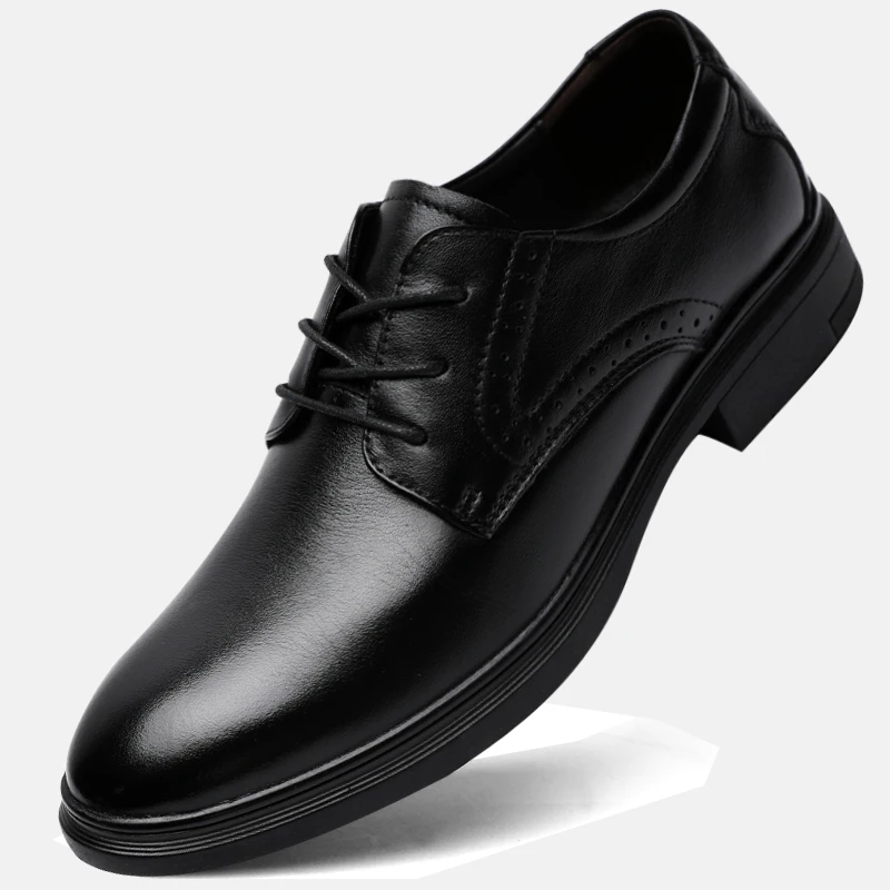 Zapatos Oxford para hombre con suela de goma, calzado plano de para boda, oficina negocios|Zapatos informales de hombre| - AliExpress