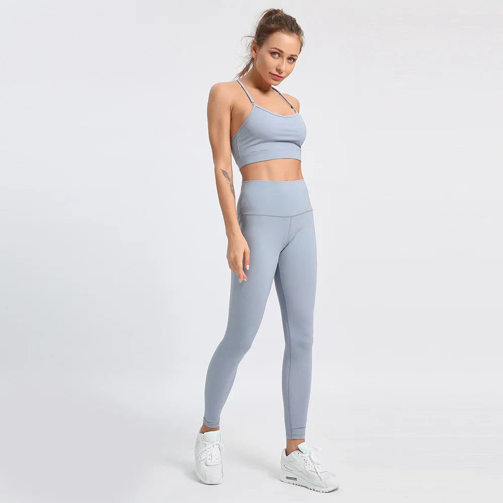 CretKoav Women Sling Sports Bra Back Cross Hollow Female Shockproof Running Quick-Drying Fitness Yoga Bra With Chest Pad