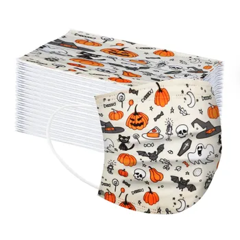 

100PCS Halloween Disposable Mask Children Breathable Non-woven Fabric Masks 3 Layers Kids Mouth Mask Mascarillas Masque