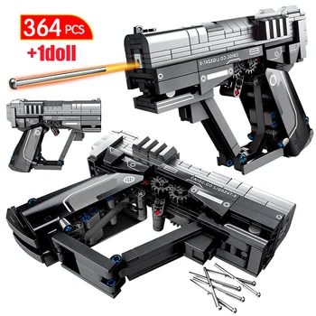 

City PolicePistol Gun Model Building Blocks Military Technic Gun Bullet WW2 Weapon Figures Bricks Educational Toys for Children