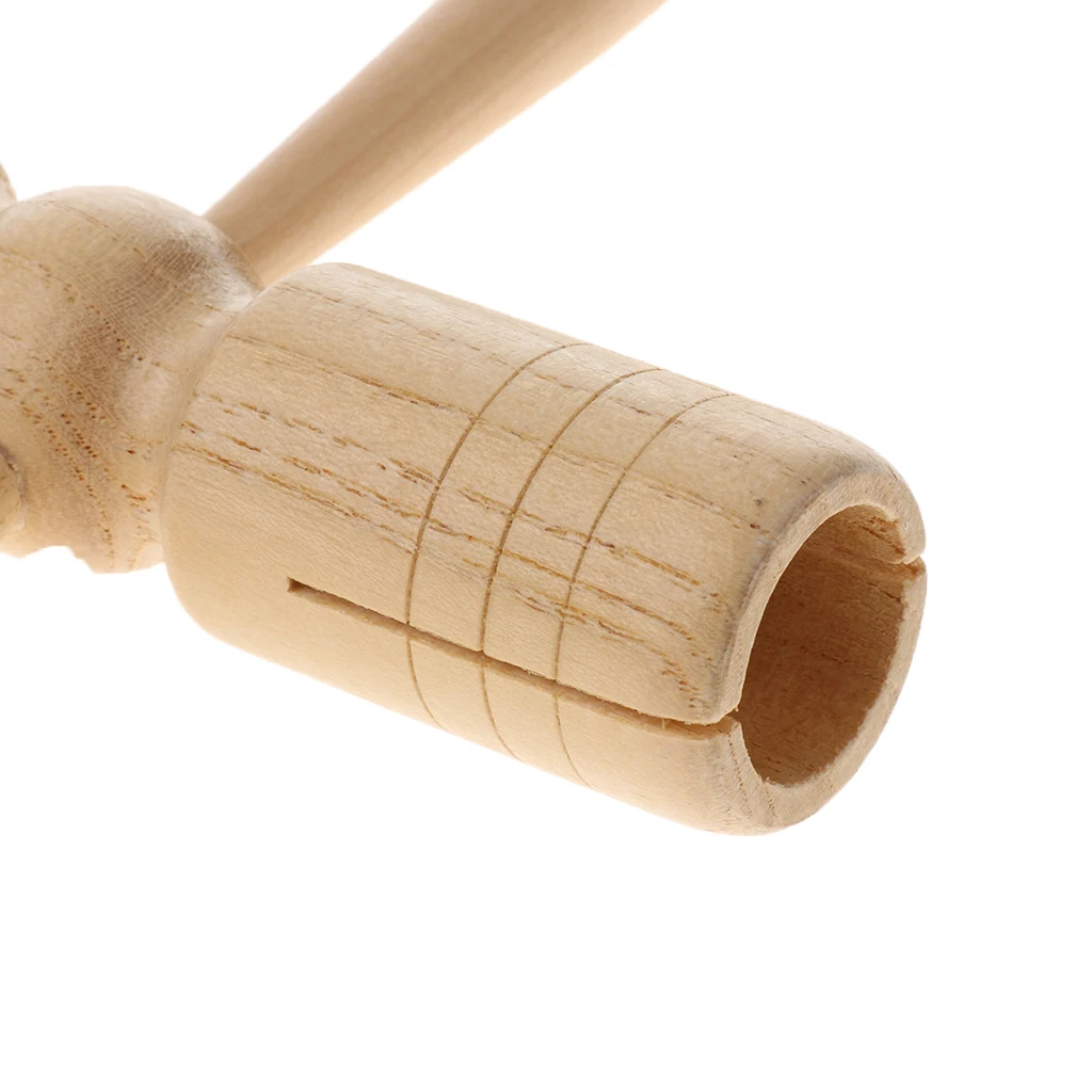 Wood Three Tone Block with Striker Beater Percussion Instrument Musical Toy Gift for Kids