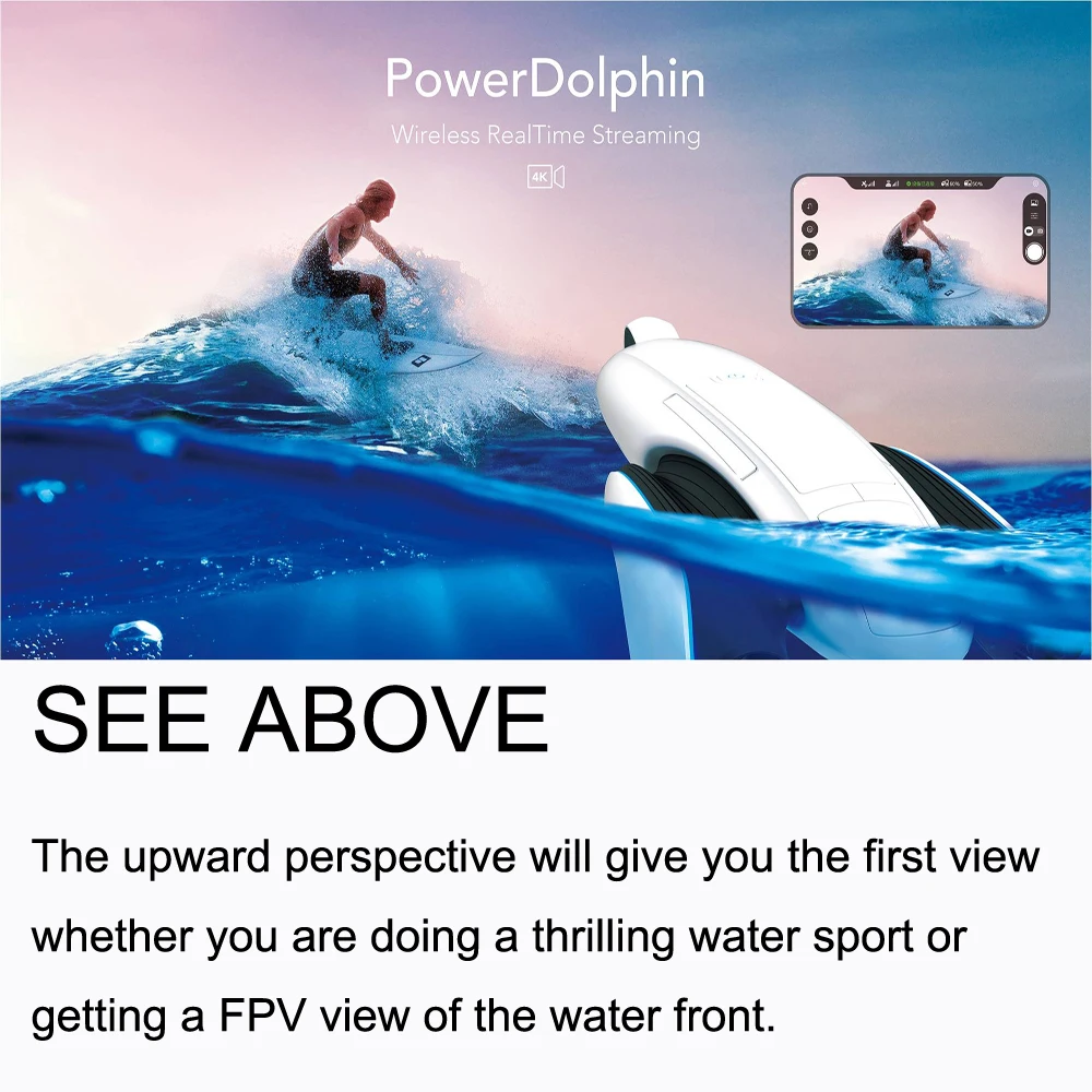 Новейшая подводная рыбацкая лодка PowerVision PowerDolphin ROV с 4K UHD камерой морской удаленно