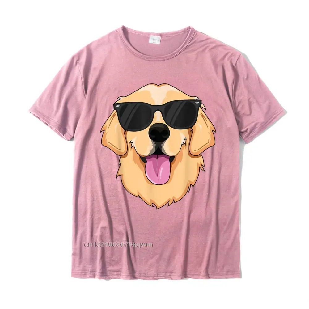 Custom Tshirts Latest Crew Neck Normal 100% Cotton Student Tops & Tees Cool Short Sleeve T-Shirt Drop Shipping Golden Retriever T-Shirt for Kids Boys Girls Sunglasses Pet T-Shirt__3355 pink