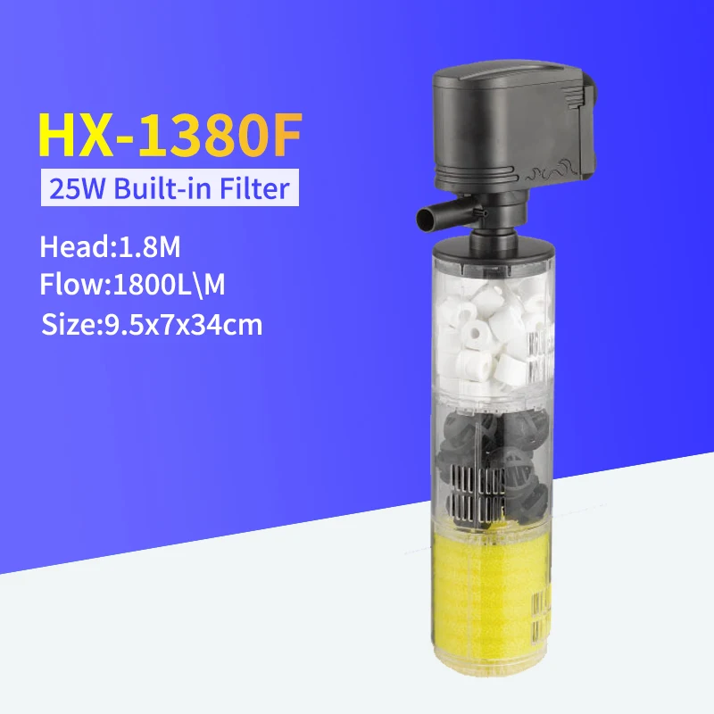 DIDIHOU 3 в 1 фильтр для аквариума воздушный насос для аквариума увеличение кислорода внутренний фильтр для аквариума насос для аквариума - Цвет: HX-1380F