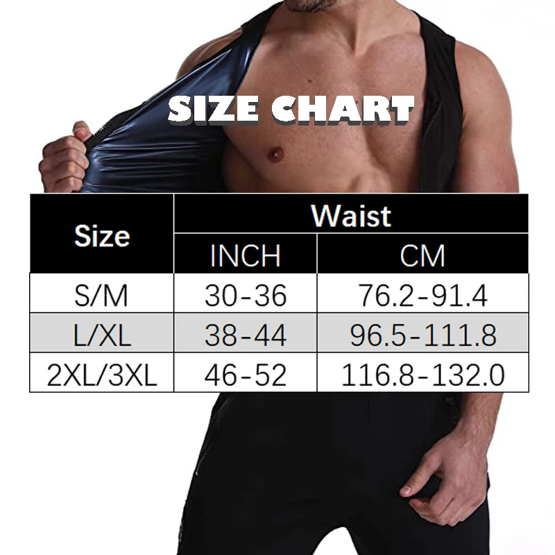 Mens Heat Trapping Zipper Sweat Enhancing Vest Neoprene Sauna Ultra Sweat Shirt Slimming Tank Top Body Shaper Bodybuilding Men