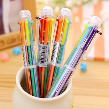 

Novelty Multicolor Ballpoint Pen Stationery Press 8 Color Oil Pen for Office School Students VDX99