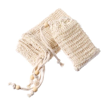 

30 Pack Natural Sisal Soap Bag Exfoliating Soap Saver Pouch Holder with Wooden Beads