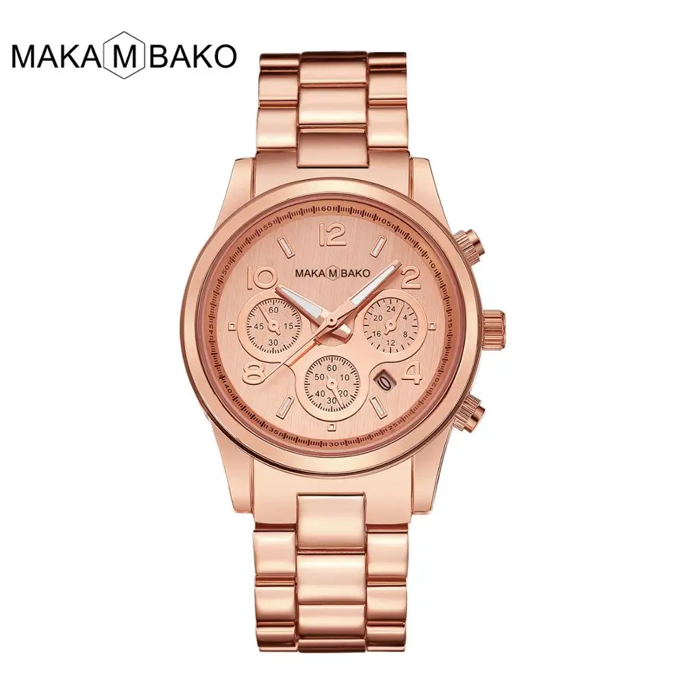 

2019 Classic Women Top Brand Luxury Laides Dress Business Fashion Casual Waterproof Rose Gold Watches Quartz Calendar Wristwatch