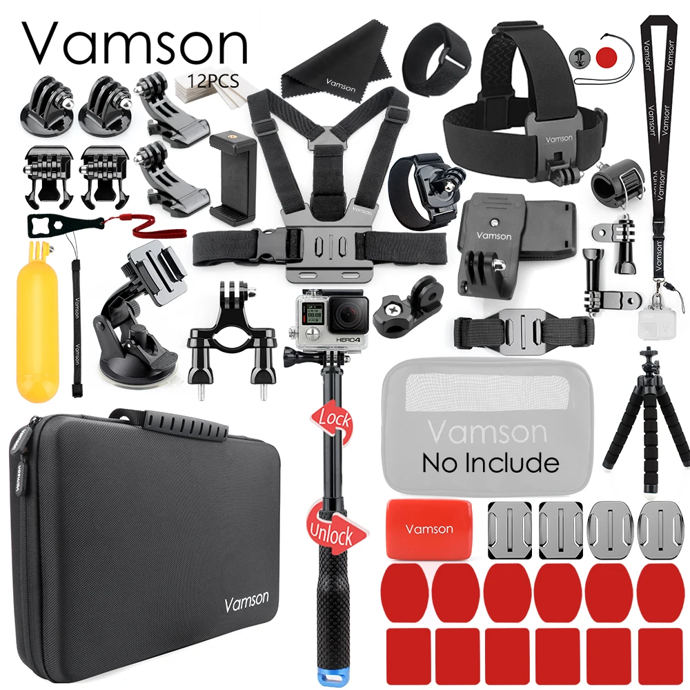 Vamson для Gopro для DJI OSMO аксессуары для экшн-камеры комплекты для Go Pro Hero 7 6 5 монопод Штатив для Xiaomi yi для Mijia VS83 - Цвет: VS83A
