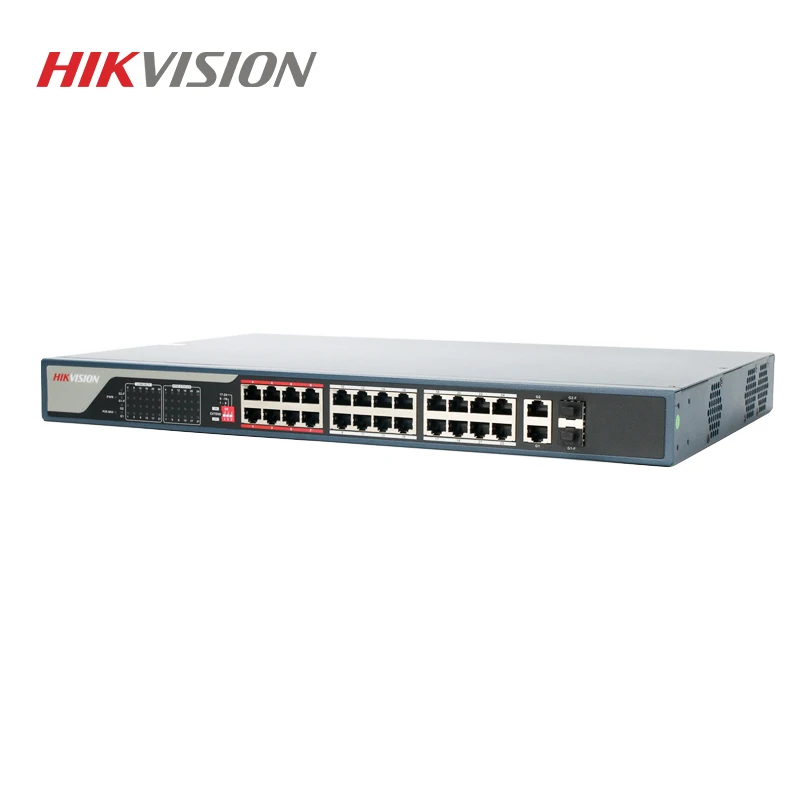 Hikvision DS 3E0326P E PoE коммутатор 24 порта 10/100 Мбит/с порты + 2 Uplink 1000 м для канального