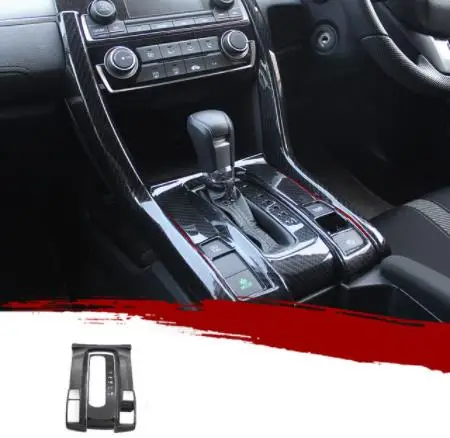Углеродное волокно черные аксессуары для интерьера ABS Decroation крышка планки для Honda Civic 10th RHD - Цвет: 7 gearl panel