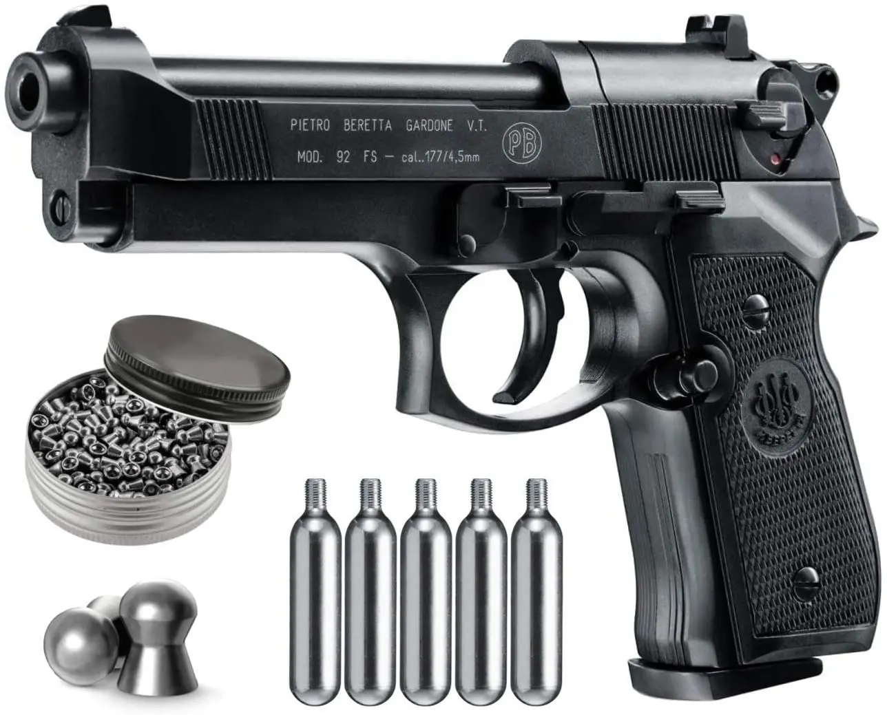 Новый Воздушный пистолет Beretta M92FS Blowback с резервуарами CO2 5x12 и комплектом свинцовых