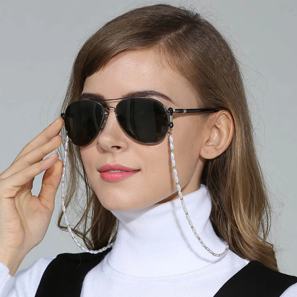 

Women Eyeglass Chains Imitation Pearl Bead Chain Anti-slip Eyewear Reading Glasses Rope