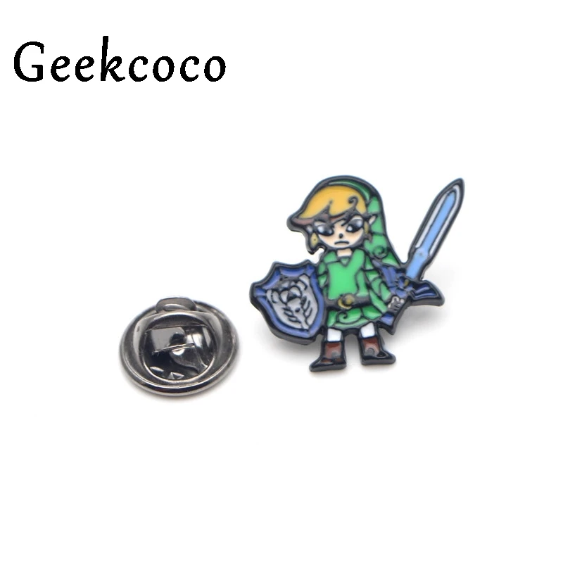 Legend of zelda, эмалированная булавка из металлического сплава цинка, трендовая медаль, эмблема на рюкзак, рубашку, одежду, сумку, броши, Значки для мужчин и женщин J0048