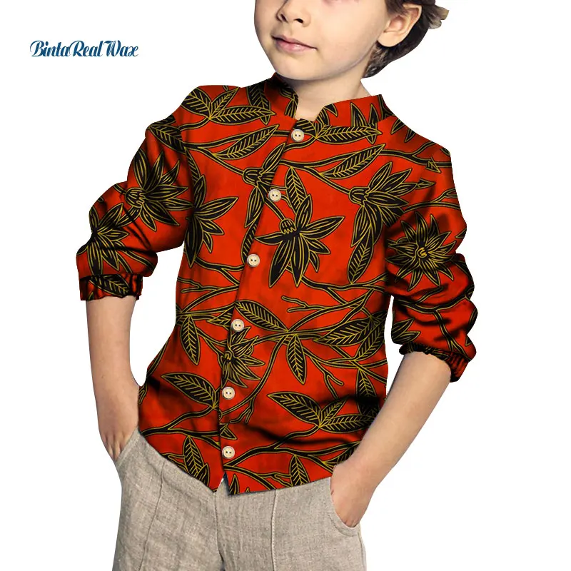 Модные новые топы с рисунком сердца для мальчиков, Bazin Riche, африканская восковая хлопковая рубашка с принтом в стиле пэчворк для мальчиков, детская одежда, WYT384 - Цвет: 3