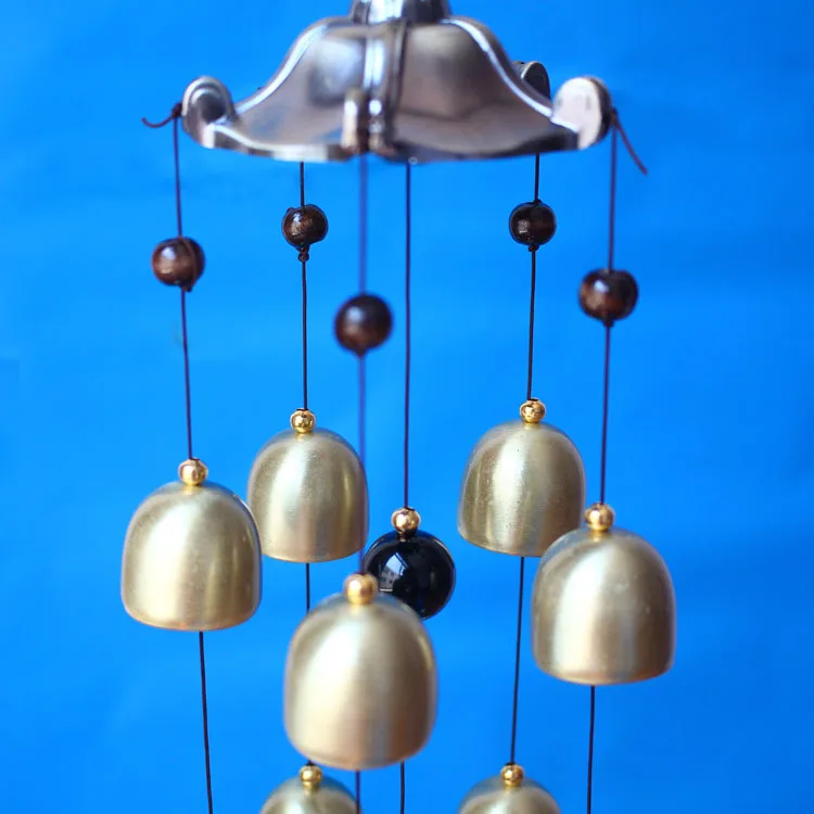 Metal Bell Pagoda Copper Windbell Hanging Ornaments Fortune Pendant Decoration Door Decoration Crafts Gift Cross Border