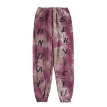 

20SS Tie Dye 3D Foam Letter Print Sweatpants Men Joggers Elastic Waist Lose Casual Trousers Hip Hop Mens Sweat Pants