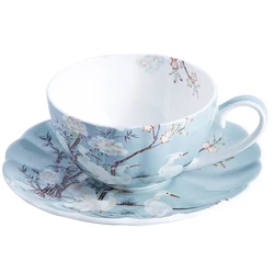 TTOL British Style Coffee Cup Set Bone china Luxury Gift Creativity Tea Cups And Coffee cups Saucer Set Beautiful Ceramic Cups