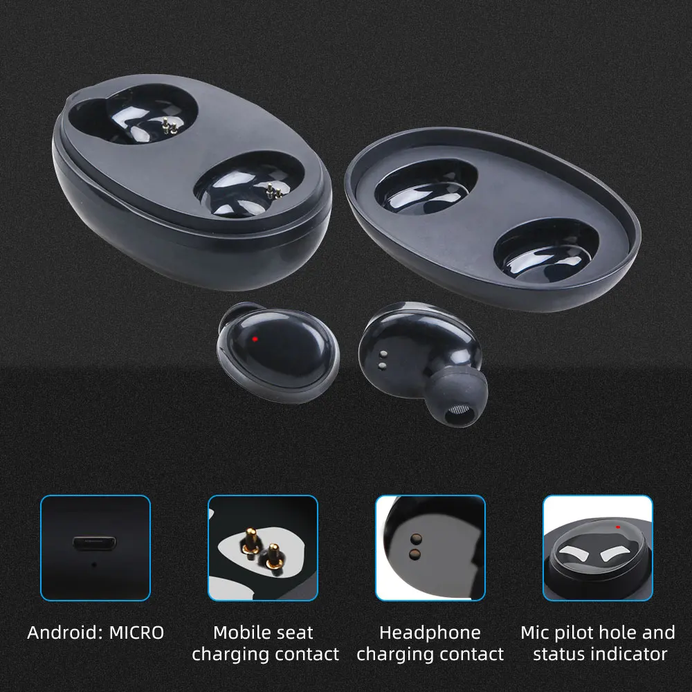 FDBRO 3D стерео Bluetooth V5.0 наушники Портативный наушники-вкладыши TWS с Беспроводной сенсорный вкладыши с зарядом Чехол спортивные бас гарнитура Авто Мощность ВКЛ/ВЫКЛ