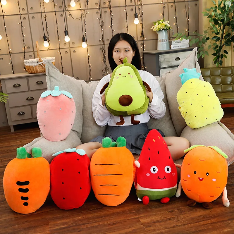 Kawaii Плюшевые фрукты подушка авокадо ананас руки теплые мягкие овощи игрушки диван подушка украшение дома креативный подарок
