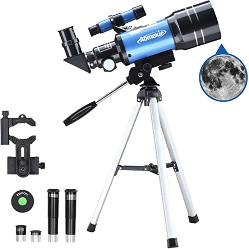 Telescópio astronômico com tripé, adaptador de telefone monocular, lua, observação de pássaros, crianças, adultos, astronomia, presente para iniciantes, 30070