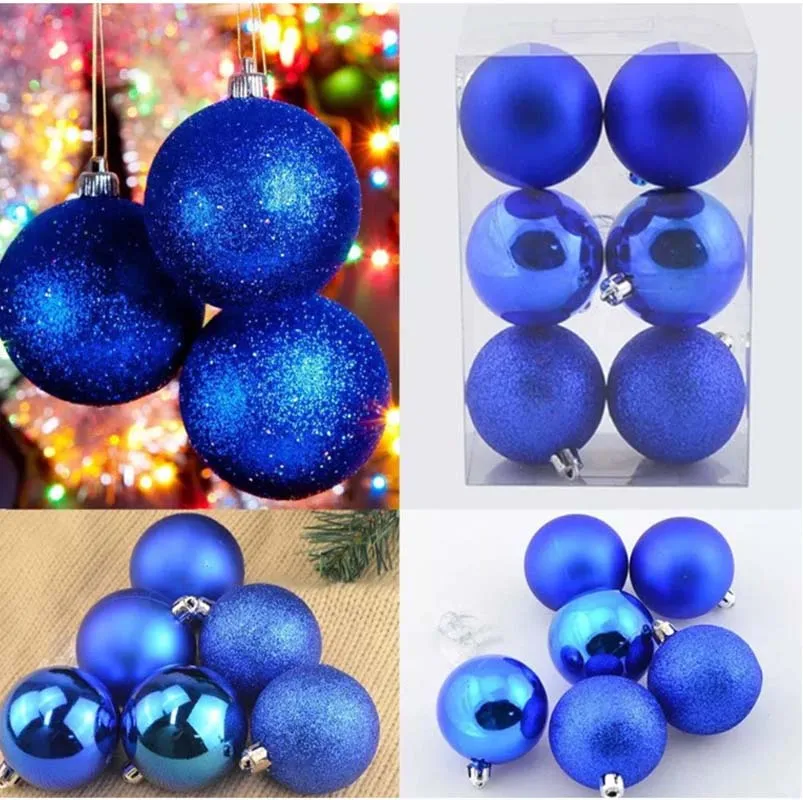 24pcs 30mm Christmas Tree Ball Decorations Party Hanging Ornament Bauble Red/Gold/Champagne/Rose Drop Pendant Xmas Home Gifts