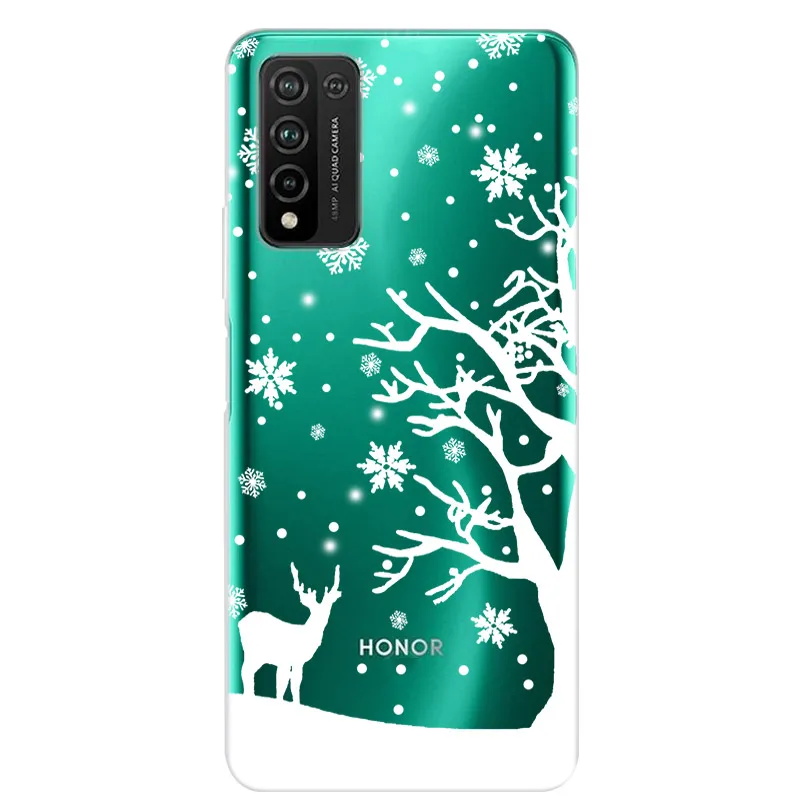Floral Design Transparent Soft TPU Phone Case - Cute Silicone Cover for Huawei Honor 10X Lite