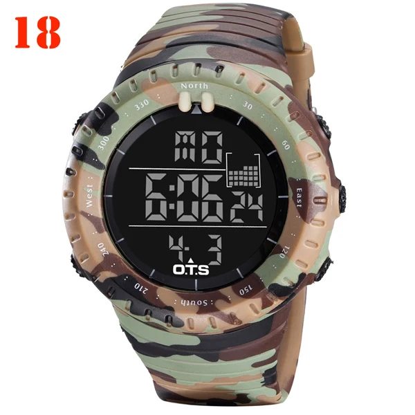OTS Лидирующий бренд мужские часы спортивные цифровые часы для мужчин 50 м водонепроницаемые часы для дайвинга для мужчин военные наручные часы Relogio Masculino - Цвет: 18