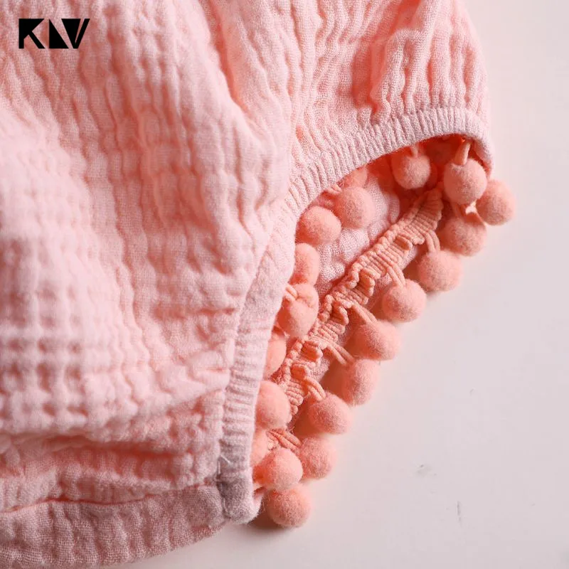 KLV/2 предмета, Одежда для новорожденных девочек хлопковый топ без рукавов с вышивкой+ шорты, штаны, одежда для девочек