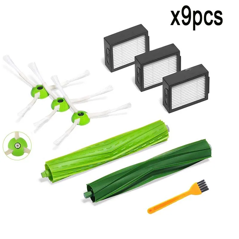 tota9pcs Мешок для пыли прокатки щетка hepa фильтр, боковая щетка костюм для iRobot Roomba i7 E5 E6 I серии робот пылесос Замена запасной P - Цвет: tota9pcs