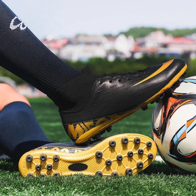 FANCIHAWAY/брендовые высокие ботильоны для футбола; Уличная обувь высокого качества для футбола; тренировочные бутсы на шнуровке; Botas de Futbol