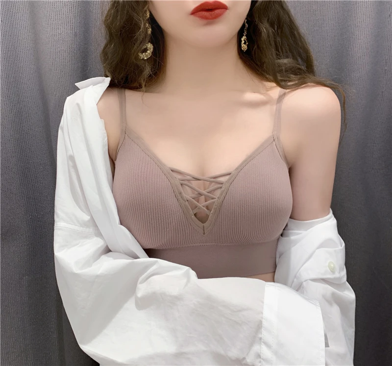 Новая мода весна осень корейский сексуальный винтажный крест bralette белый черный синий фиолетовый вечерние Клубные женские бюстгальтеры W1049