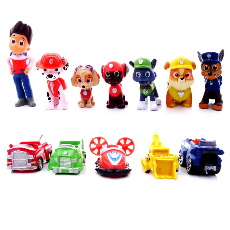 

12pcs/set Paw Patrol Rescue Dog Figure Dolls Set Toys PVC Sliding Select Figure Anime Action Model Child Birthday Gift