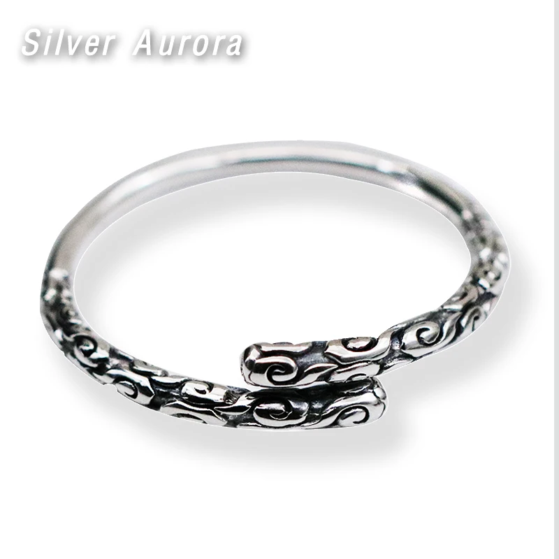 

Real Solid 925 Sterling Silver Adjustable 4mm Vintage Buddha Open Cuff Bracelet Bangle Men Women Punk Handmade Man Jewelry