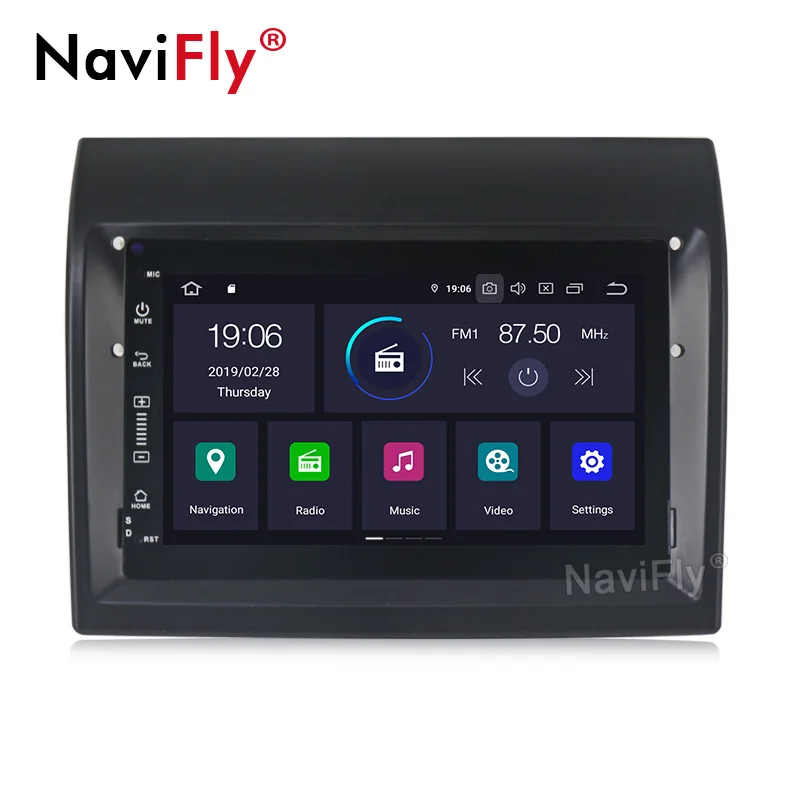 Top NaviFly IPS DSP Android 9.0 Car Multimedia GPS Navigation for Fiat Ducato 2008-2015 Citroen Jumper Peugeot Boxer Car Autoradio 2