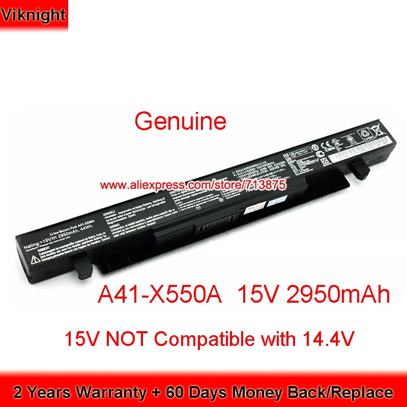 15V 2950 мА/ч A41 X550A оригинальный Батарея для ASUS X550D X550B F550C F550VC X550 X450C X450 X550JX X550V