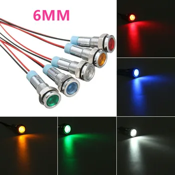 

5 Pcs 12V-24V 6mm Super Bright LED Indicator Light Car Boat Dash Dashboard Panel Warning Waterproof Styling Accessories