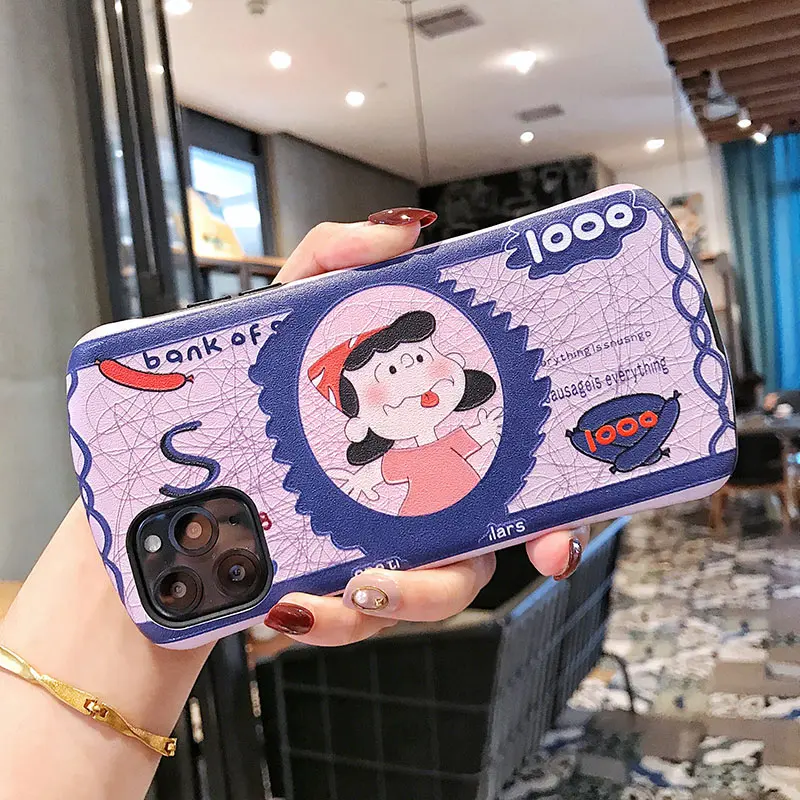 Забавные Чехлы для телефона Charlie коричневый для iphone 11Pro Max Xs MAX XR X 6 6s 7 8 plus 11 рельефная шелковая текстура мультипликационный чехол из ТПУ для пары - Цвет: 1