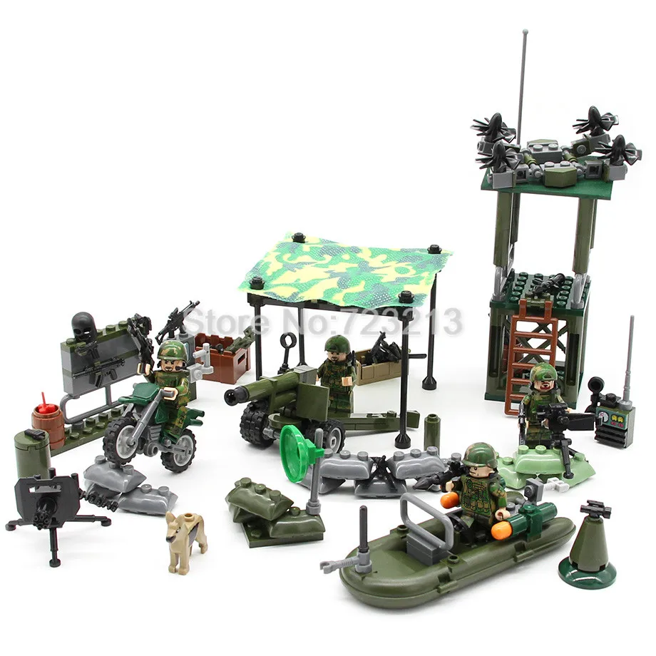 

Single Sale Military SWAT FIREWIRE Scene Soldier War Lookout Dog Motor Bricks Building Blocks Sets Models Education Toys