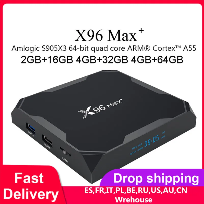 Новейший Android 9 0 ТВ коробка X96 Max Plus Amlogic S905x3 8K смарт медиа плеер 4 Гб Оперативная