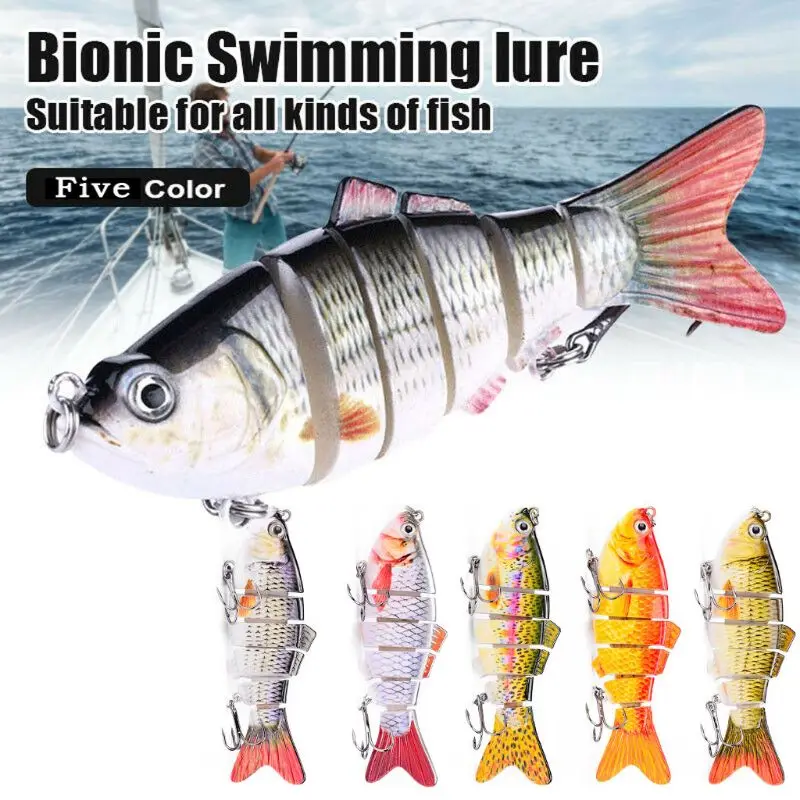 

Bionic Swimming Lure,6 Segment, 3D Eyes, 5# Fishing Hooks,4,Lifelike Multi Join