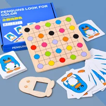 Jeu de pingouin en bois Montessori pour enfants, jeu éducatif pour bébés, apprentissage précoce, couleurs assorties
