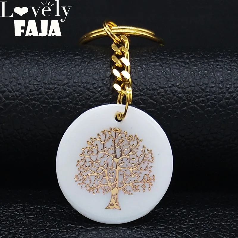 2021 New Fashion Yoga Shell Stainless Steel Key Chains for Women Gold Color Pendant Jewelry llavero K77733B | Украшения и