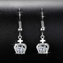 1 пара покрытых шармов полые короны висячие серьги с длинными цепочками женские украшения Модные ювелирные изделия, серьги