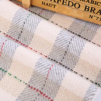 

450g/m Plaid Fabric Single Side Wool Overcoat Warm Cotton Jacket Woolen Materials